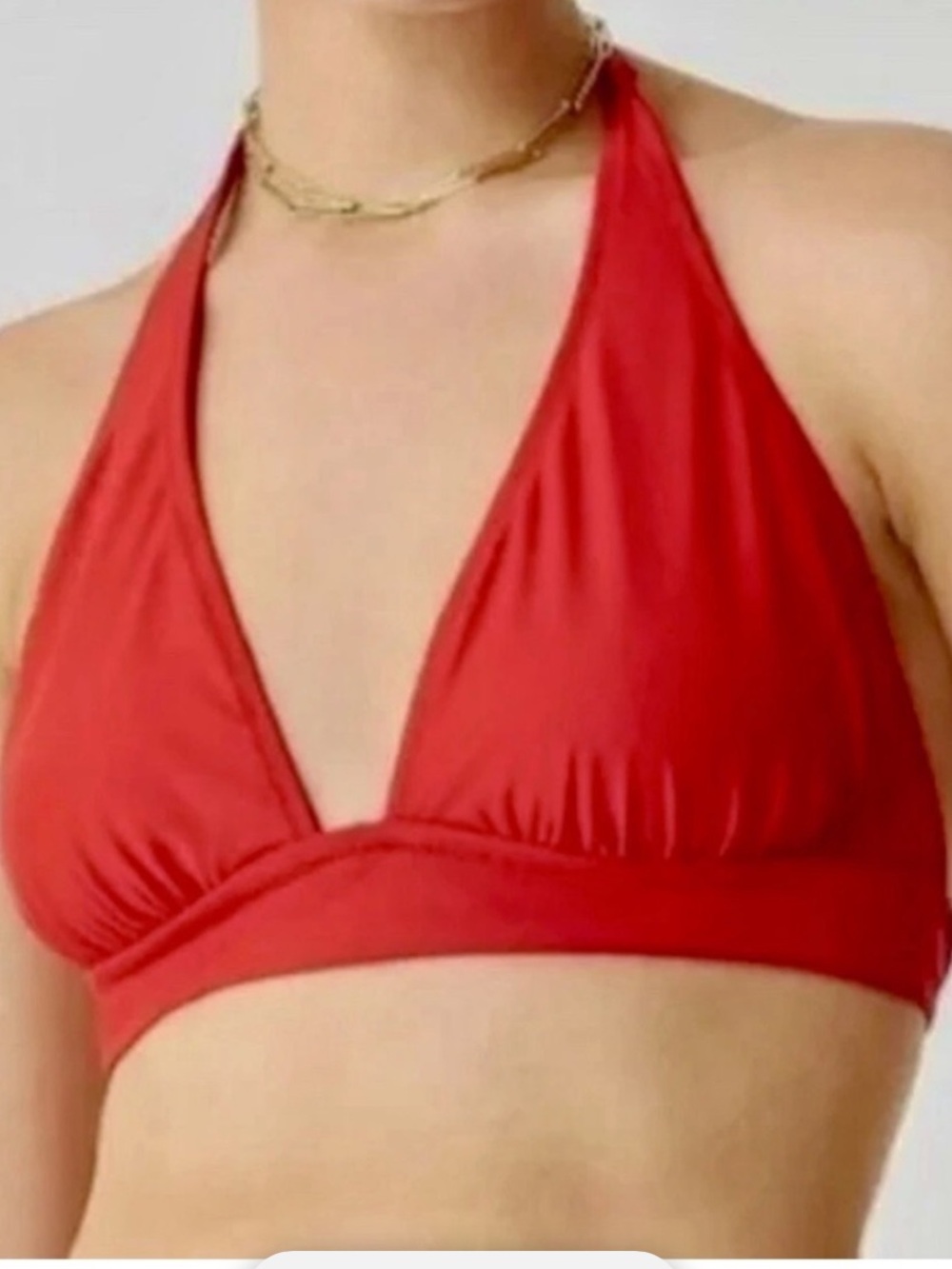 J. Crew DD halter tie-back bikini top red size M